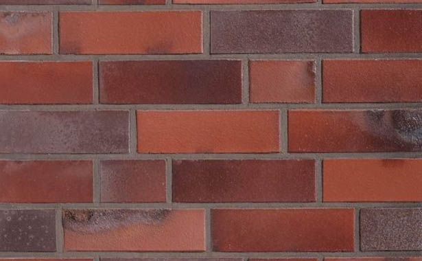 Фасадный кирпич ABC Klinkergruppe 8109, Oldenburg rot-bunt-Schmolz mit Kohlebrand glat